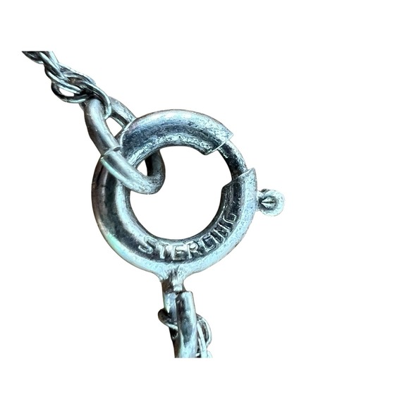 Vintage Sterling A.B. Rhinestone Necklace Curtis Creations‎ Signed Short Chain - Picture 7 of 9